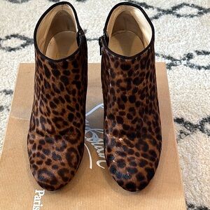 Christian Louboutin Belle 85 Pony Leopard bootie
